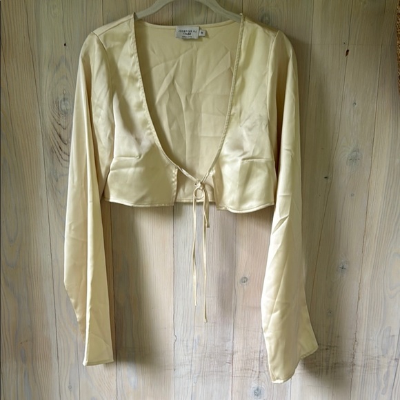 Chic Satin Tie-Front Blouse - Picture 1 of 11